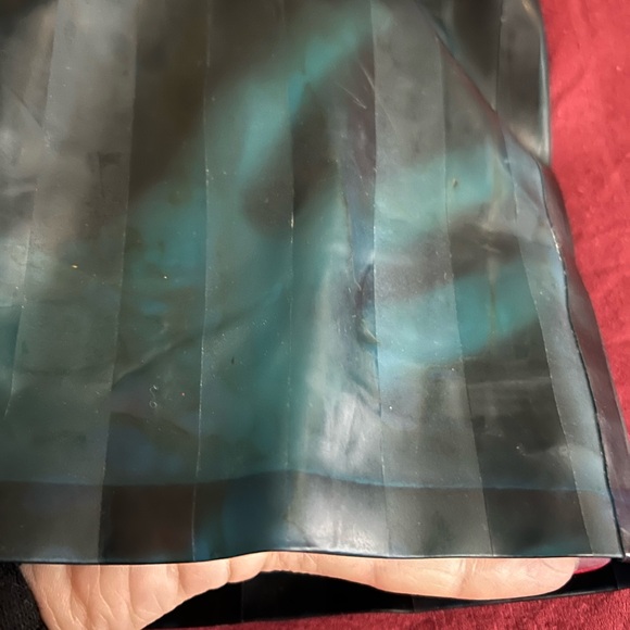 Dark Blue Polymorphe Semi-Transparent Striped Pencil Skirt - Picture 5 of 5